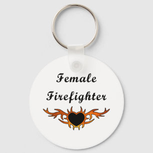 Female Firefighter Tattoo Key Ring