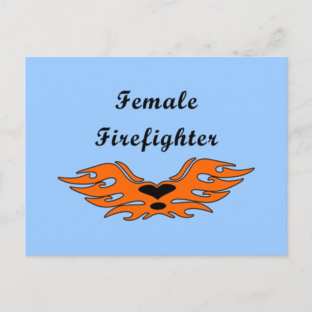 Female Firefighter Tattoos Postcard (Front)