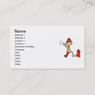 Female Firefighter With Hose T-shirts and Gifts Business Card