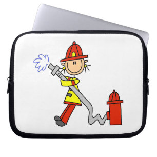 Female Firefighter With Hose T-shirts and Gifts Laptop Sleeve
