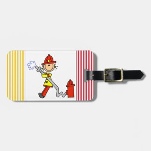 Female Firefighter With Hose T-shirts and Gifts Luggage Tag