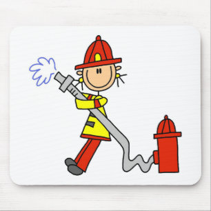 Female Firefighter With Hose T-shirts and Gifts Mouse Pad