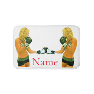 Female Fitness Model boxing Thunder_Cove Bath Mat