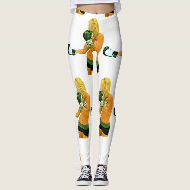 Female Fitness Model boxing Thunder_Cove Leggings (Front)
