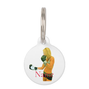 Female Fitness Model boxing Thunder_Cove Pet Tag