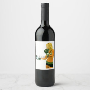 Female Fitness Model boxing Thunder_Cove Wine Label