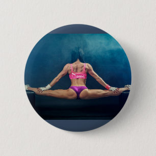 Female Fitness Model Split Thunder_Cove   6 Cm Round Badge