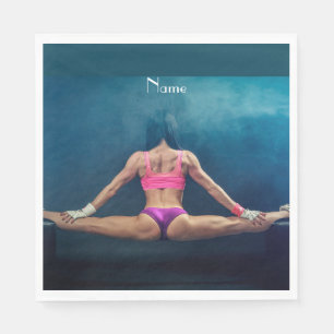 Female Fitness Model Split Thunder_Cove Napkin