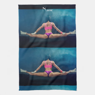 Female Fitness Model Split Thunder_Cove  Tea Towel