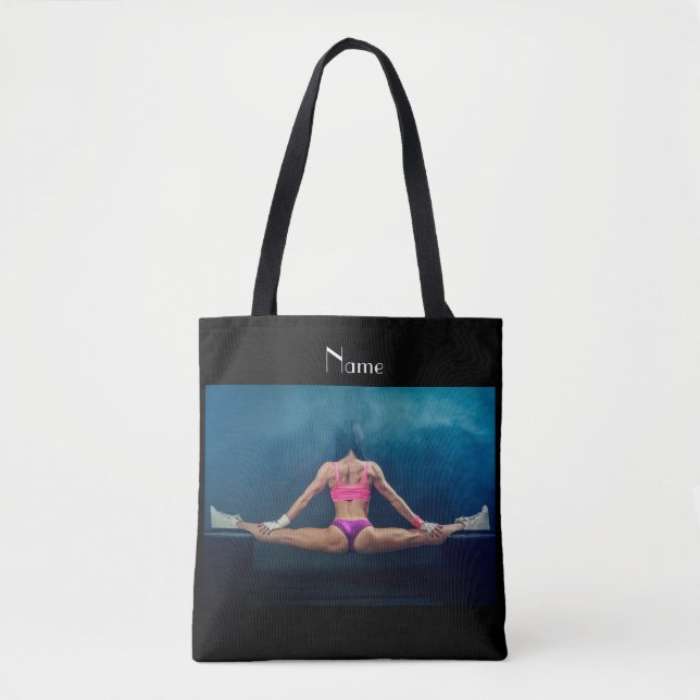 Female Fitness Model Split Thunder_Cove   Tote Bag (Front)