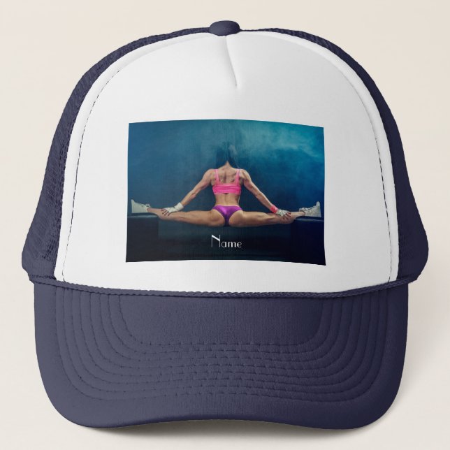 Female Fitness Model Split Thunder_Cove   Trucker Hat (Front)