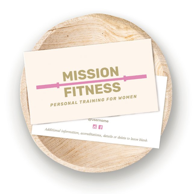 Female Fitness Personal Trainer  Pink Business Card (Creator Uploaded)