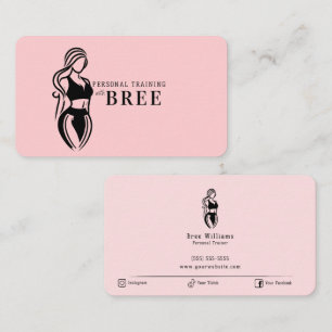 Female Fitness Personal Training Minimalist Business Card