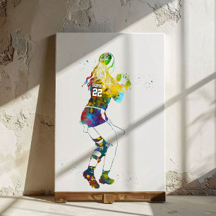 Female Flag Football Player Canvas Print