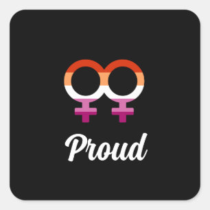 Female Glyphs - Lesbian Pride Square Sticker