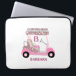 Female Golf Cart Personalise Laptop Sleeve<br><div class="desc">A charming unique golf cart -- some diamonds and glitter -- a tad over the top,  perhaps -- love it for yourself or special as a gift -- with your/her initials/monogram.   If you have any design questions or a special request,  please send an email to: charmdesignstudio@rcn.com</div>