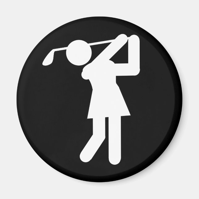 Female Golfer - Woman Golf Symbol Magnet (Front)