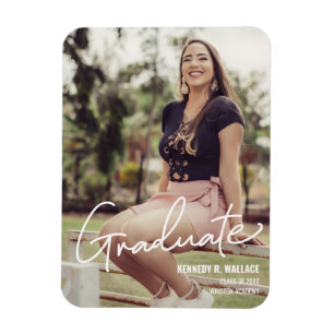 Female Graduate Photo Template School Magnet