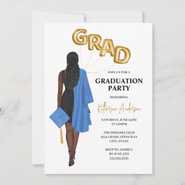 Female Graduation Party Invitation (Front)