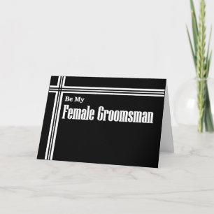Female Groomsman Wedding Invitation with Stripes
