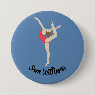 Female Gymnast 7.5 Cm Round Badge