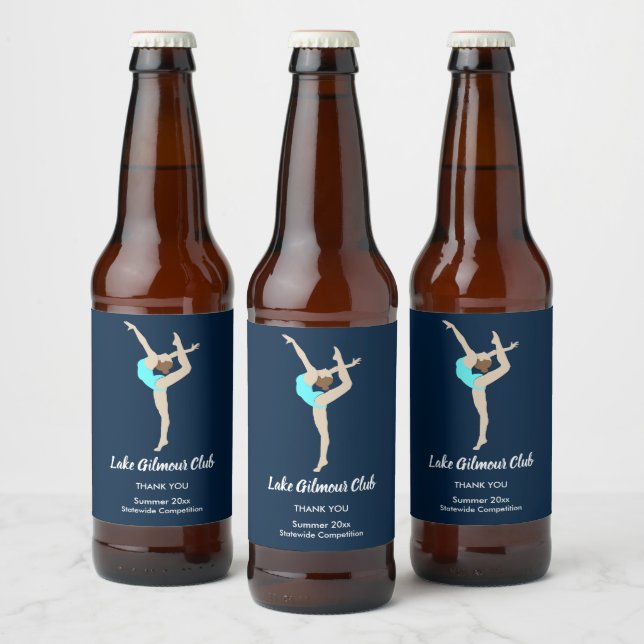 Female Gymnast Beer Bottle Label (Bottles)