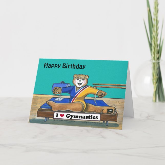 Female Gymnast Birthday Card (Front)