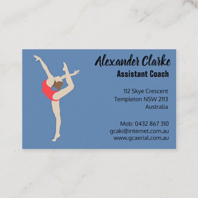 Female Gymnast Business Card (Front)