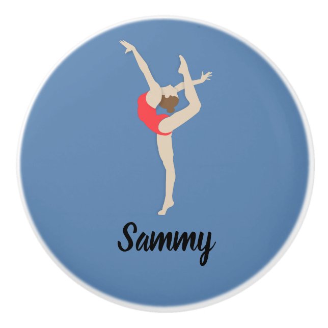 Female Gymnast Ceramic Knob (Front)