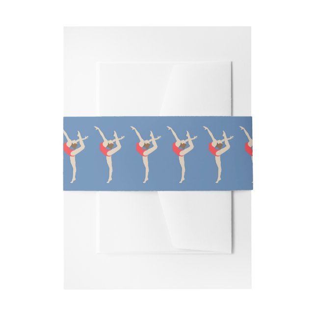 Female Gymnast Invitation Belly Band (Front Example)