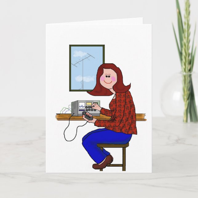 Female Ham - Auburn or Red Hair Card (Front)