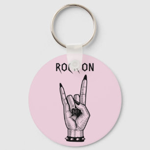 Female Hand Rocker Horns Sign art illustration Key Ring