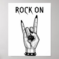 Female Hand Rocker Sign art illustration