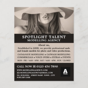 Female Hat Model, Modelling Agency, Model Agent Flyer