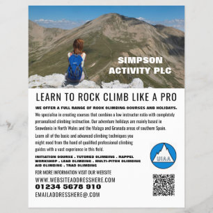Female Hiker, Hiking and Climbing Advert Flyer