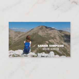 Female Hiker, Hiking and Climbing Business Card