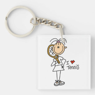 Female I Love Tennis Key Ring