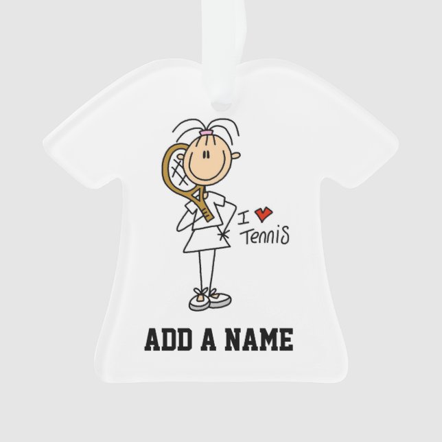 Female I Love Tennis Ornament (Front)