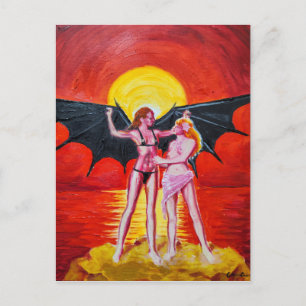 Female Icarus   Postcard