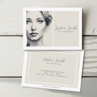 Female Illustration Portrait Watercolor  Business Card