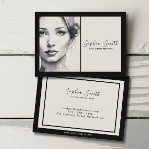 Female Illustration Portrait Watercolor  Business Card