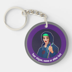 Female IT Engineers Software Networks - your text Key Ring