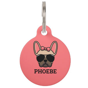 Female Light Fawn French Bulldog Pet ID Tag