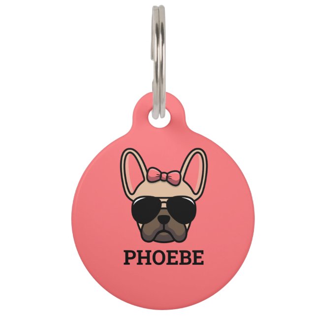 Female Light Fawn French Bulldog Pet ID Tag (Front)