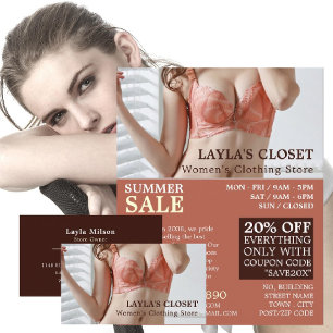 Female Lingerie, Women's Clothing Store Advert Flyer