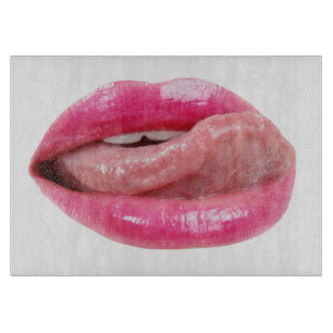 Female lips cutting board