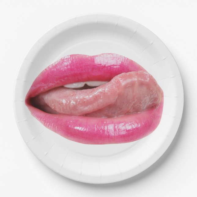 Female lips paper plate (Front)
