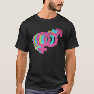 Female Male Love Symbol 80s Colours 1980s T-Shirt