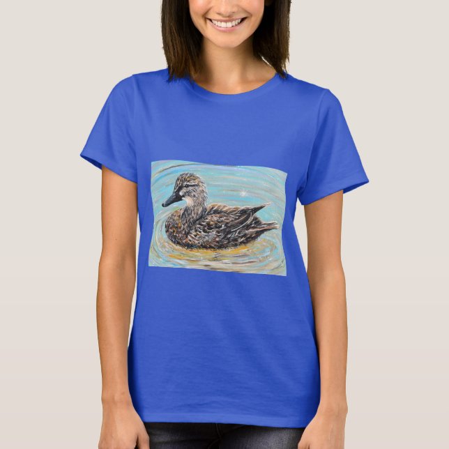 Female Mallard Duck Painting T-Shirt (Front)