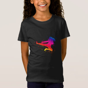 Female Martial Arts, High Kick, Paint Splash T-Shirt